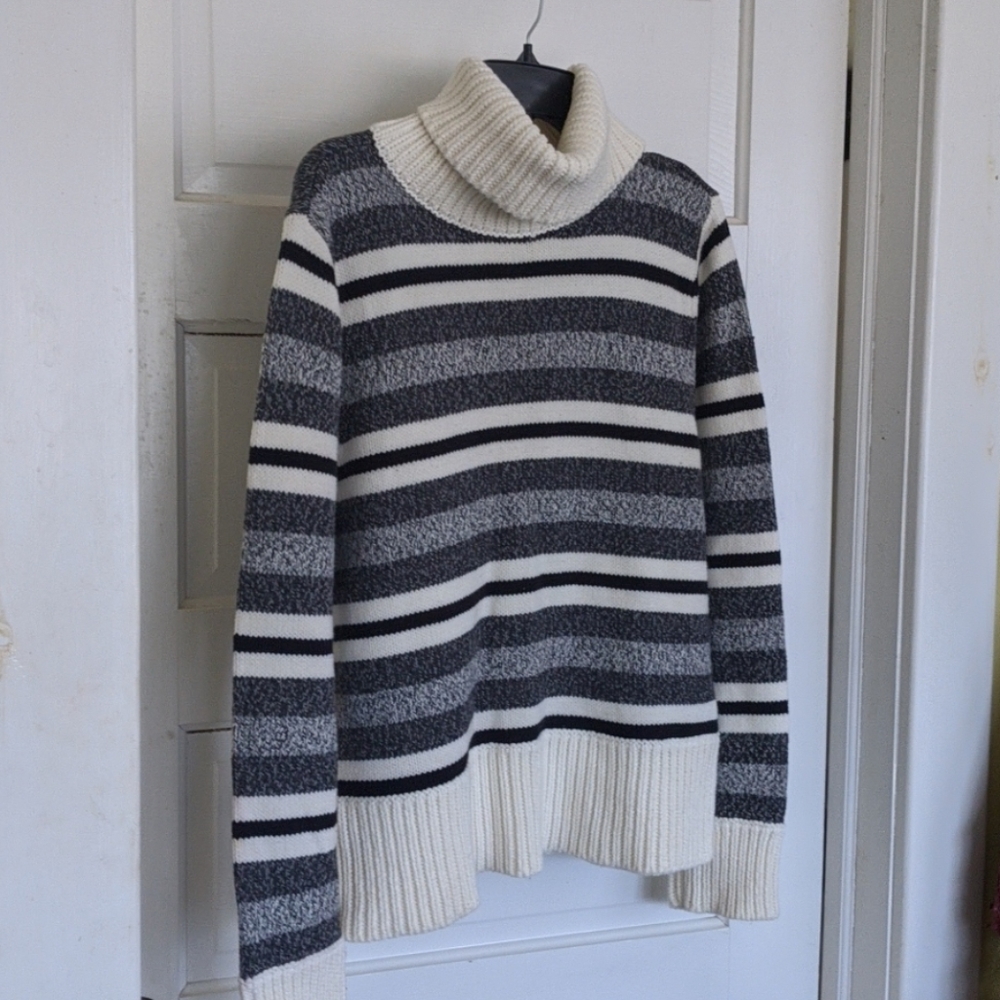 Liz Claiborne striped turtleneck thick sweater XL